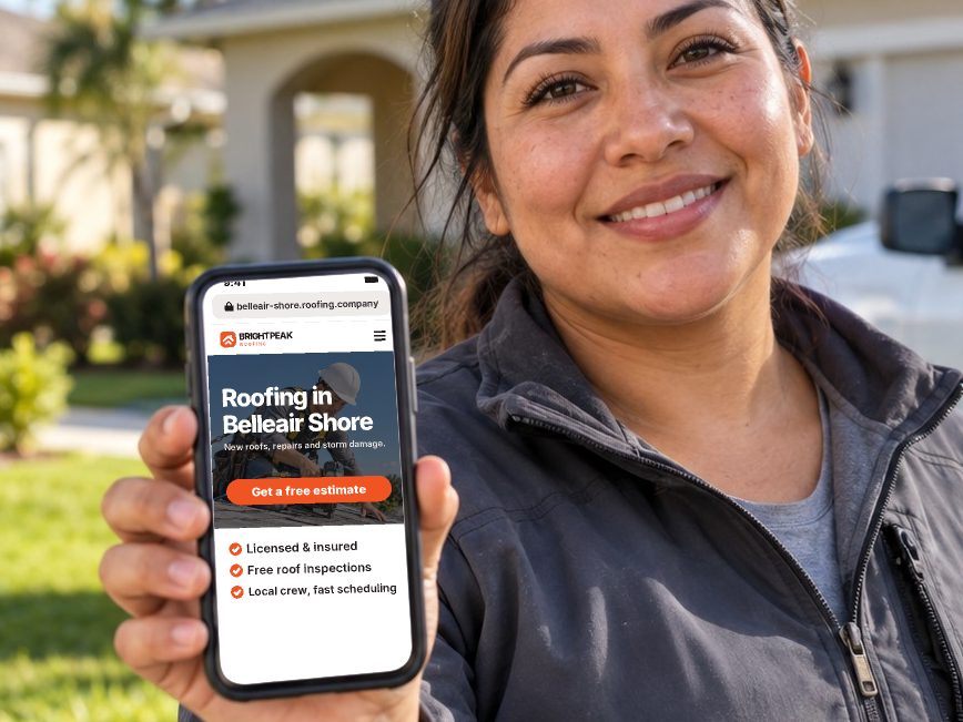 belleair-shore.roofing.company open in a phone browser